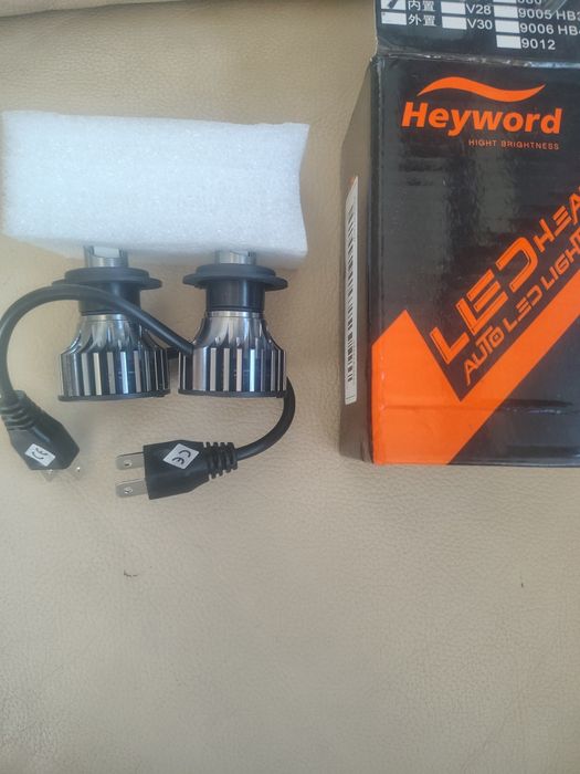 Set becuri led H7 noi cu ventilator