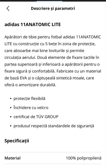 Adidas aparatori tibie