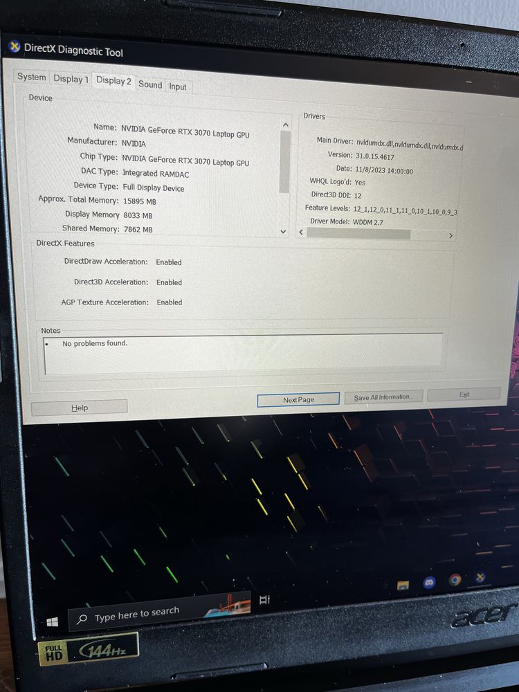 Геймърски лаптоп Acer Nitro 5 RTX 3070, Ryzen 5 5600H, 144Hz/17.3fhd