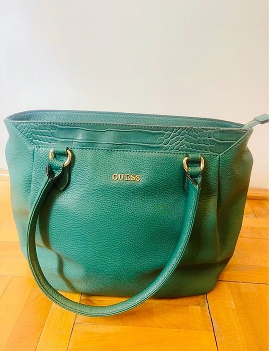Geanta mare originala Guess turcoaz