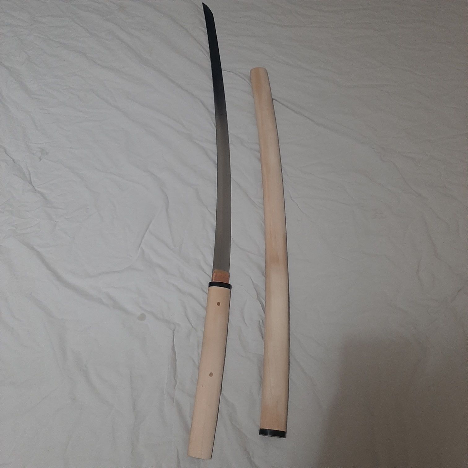 Катана sword самурайски меч прегъвана стомана ширисая истински Хамон