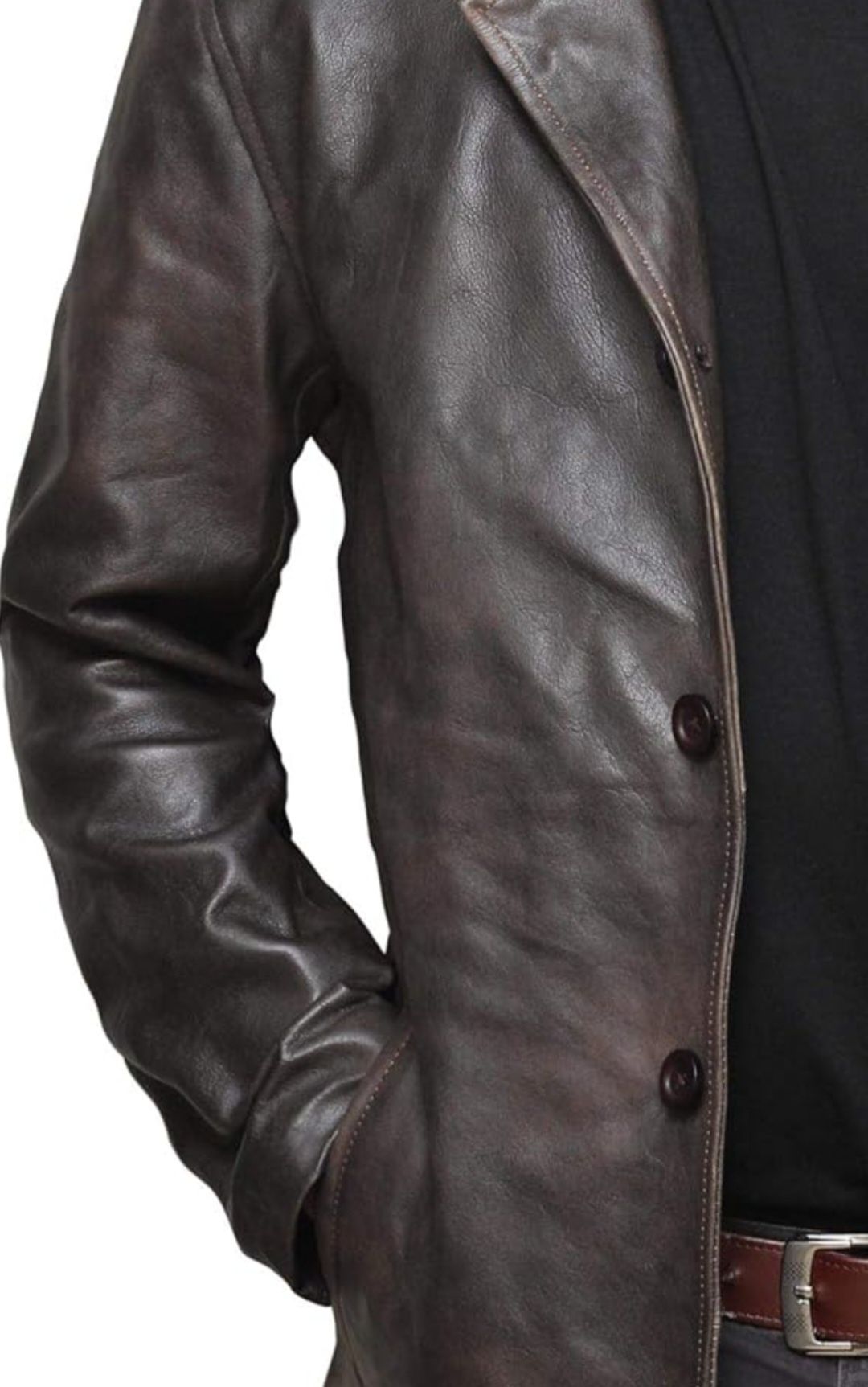 Коричневая мужская кожаная куртка — мужские потертые кожаные куртки