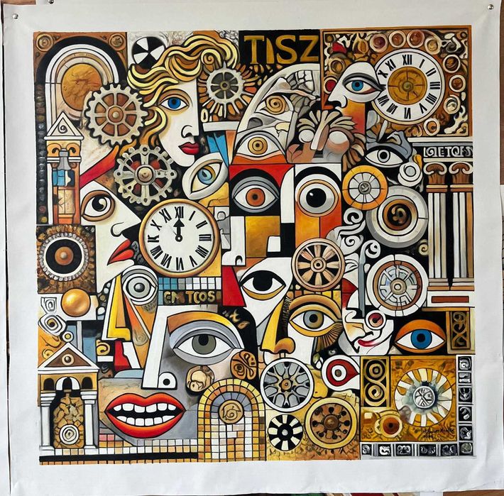 100×100 cm – Torok Szilvia – Cubism Modern / Steampunk / Pop-Art