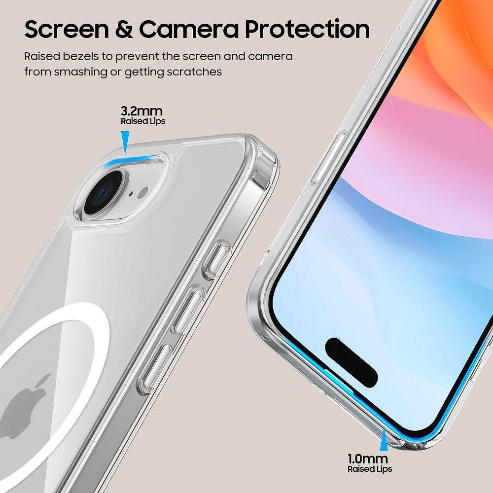 Tech-protect flexair hybrid magsafe калъф за iphone 16e - clear