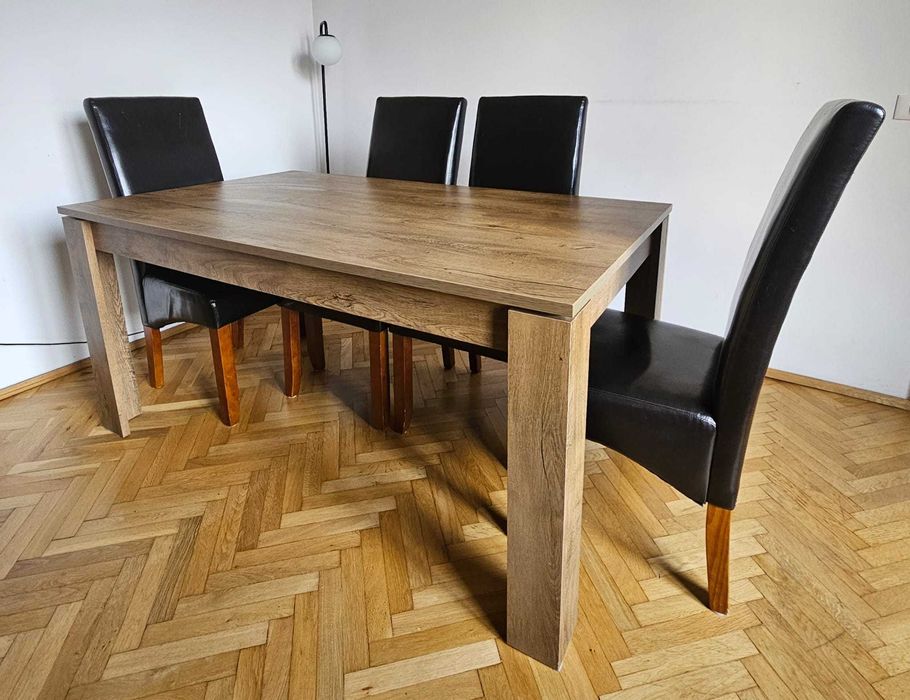 Masă din lemn de la Jysk, culoare stejar, 90x160x76 cm,