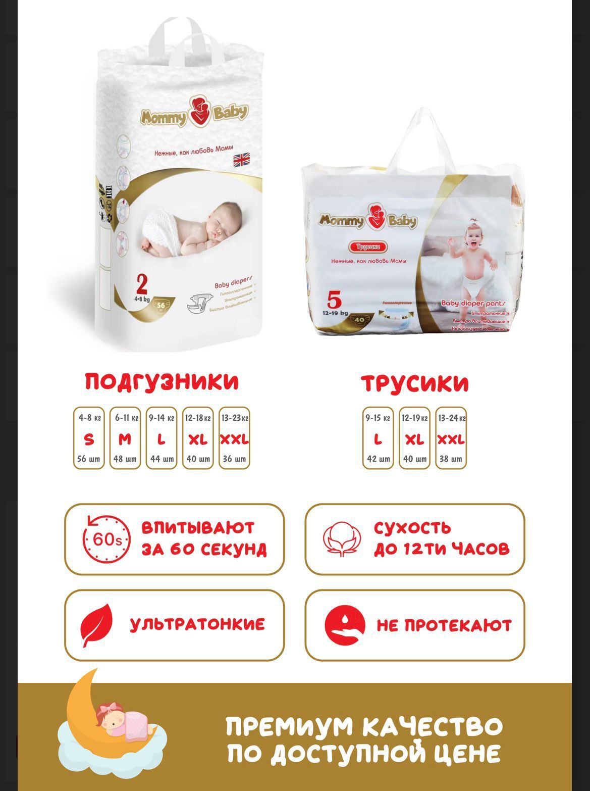 Премиум подгузники Mommybaby