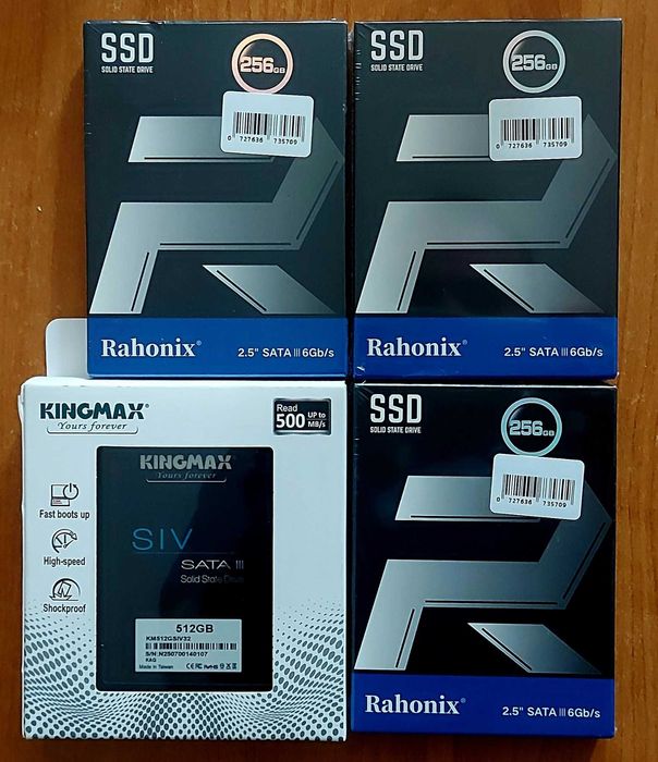 SSD дискове 256GB и 512GB, чисто нови, 2.5", SATA3, с гаранция