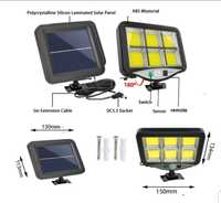 Set 2 x Proiector solar 128-6 COB cu senzor si telecomanda IP65