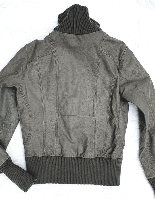 Кожено яке VERO MODA, дамско, сиво, естествена кожа