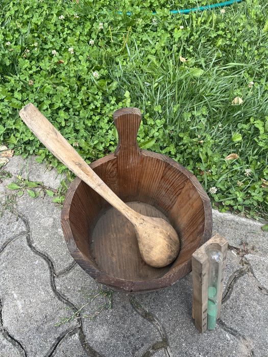 Kit pentru sauna - galeata, lingura, clepsidra