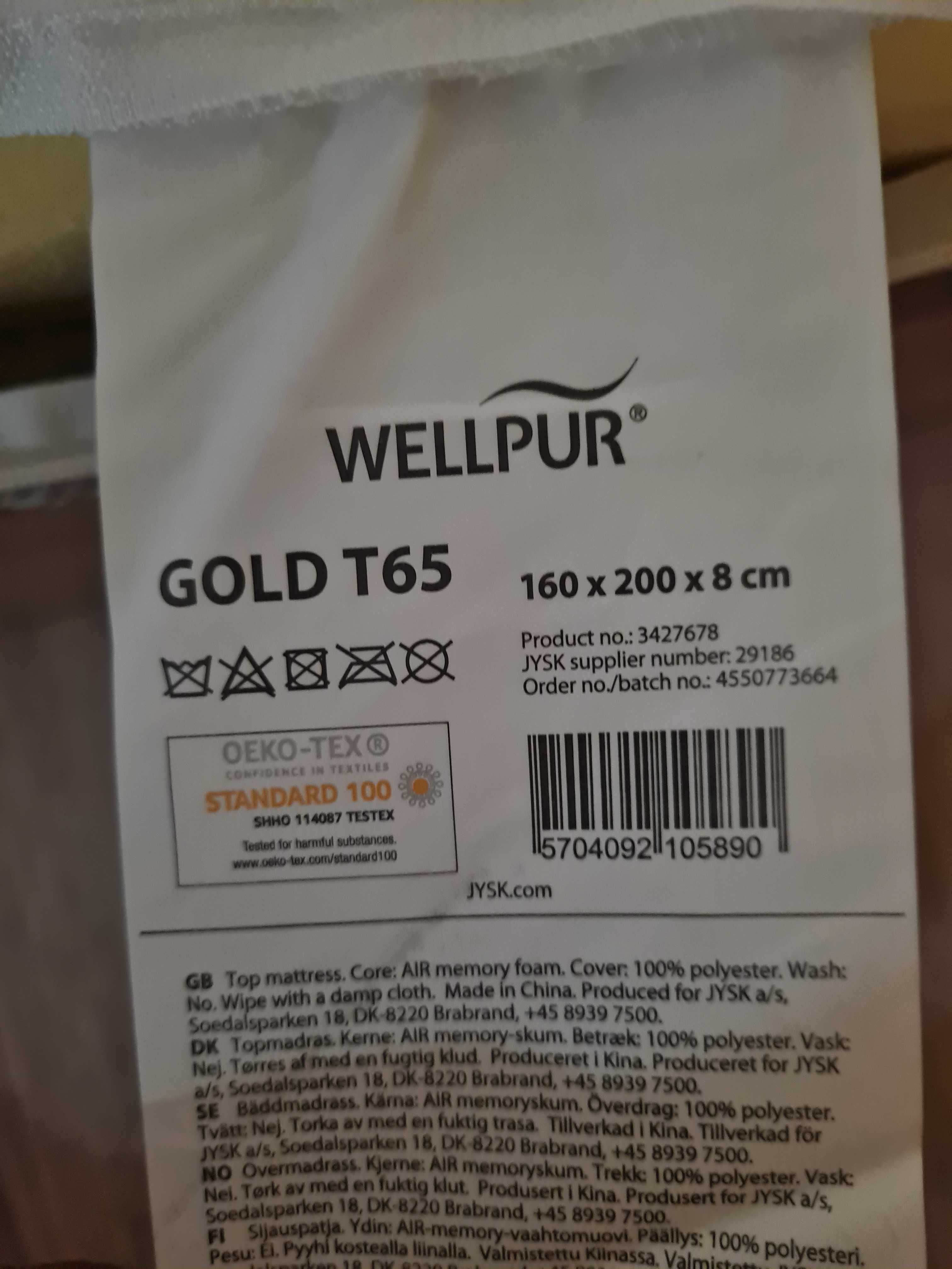 топматрак /надматрачна постелка/ wellpur gold T65 160×200×8