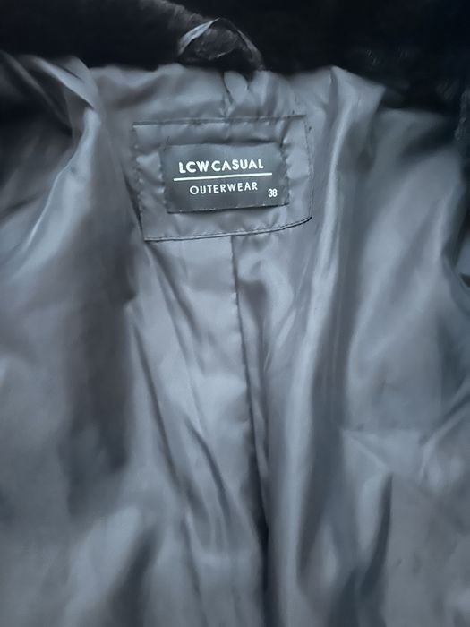 Палто черно, пухено