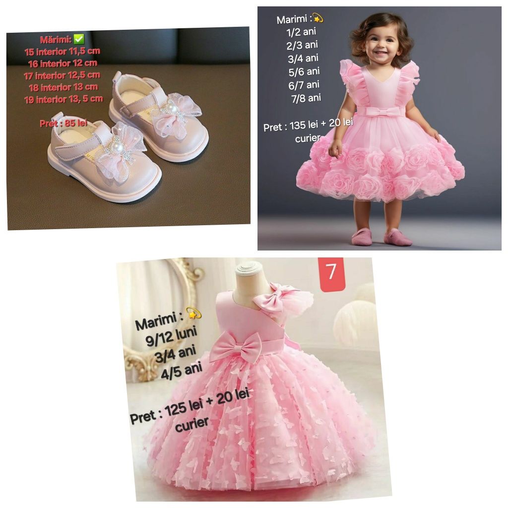 Rochițe și pantofi pentru Fetite mai multe modele în privat