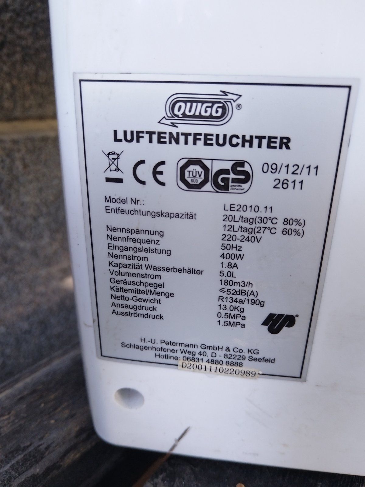 Влагоабсорбатор400w 20л/24 часа
