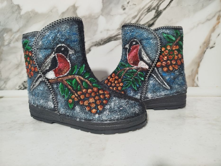 Продам валенки с рисунком. Ручная работа