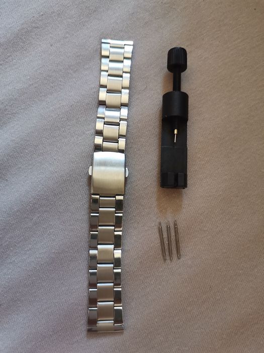 Метална верижка каишка от неръждаема стомана 20мм за часовник +подарък