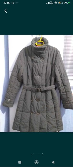 Geacă lungă de fâș, verde-kaki, mărimea L