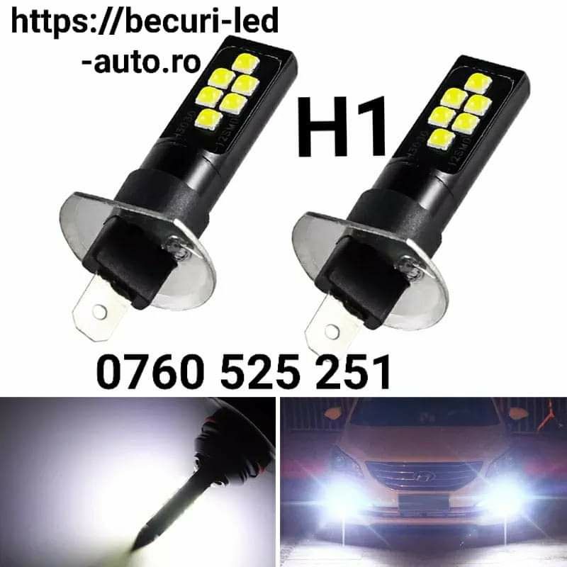 Becuri LedH1,H3,H4,H7,H8,H9,H11,HB3,HB4 50Watti/10000Lm/6000K(Fără Ve