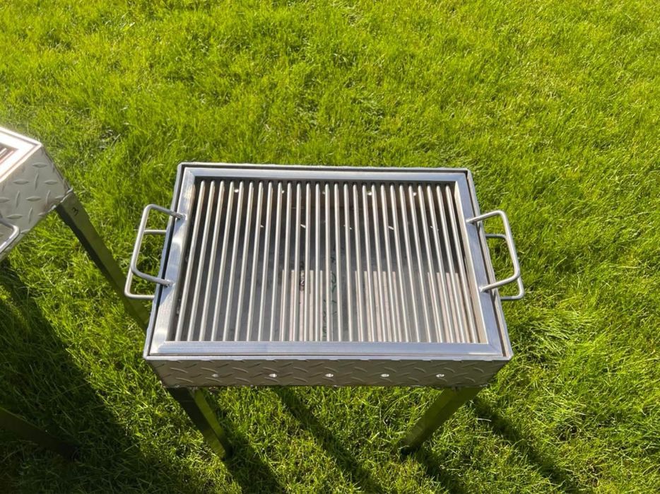 Gratar camping inox rulota si grilaj inox
