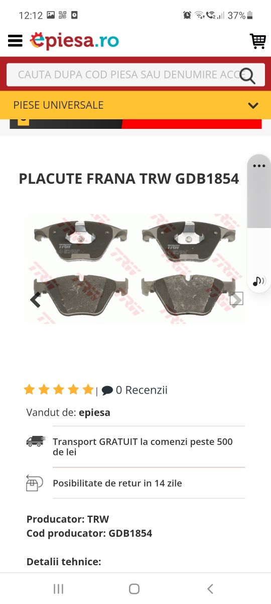 Placute frana bmw