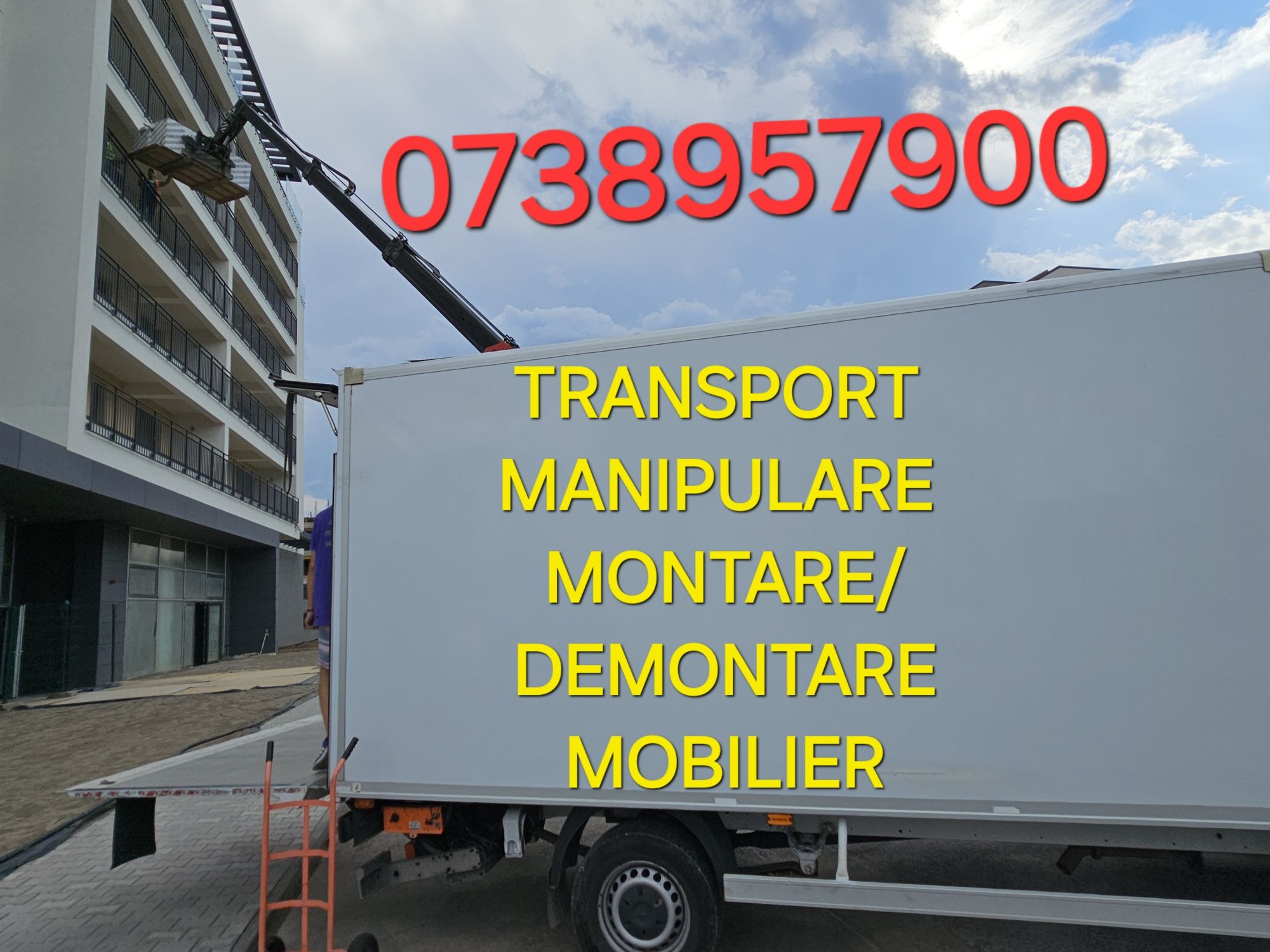 Transport mutari debarasari manipulare bunuri marfa duba cu lift reloc