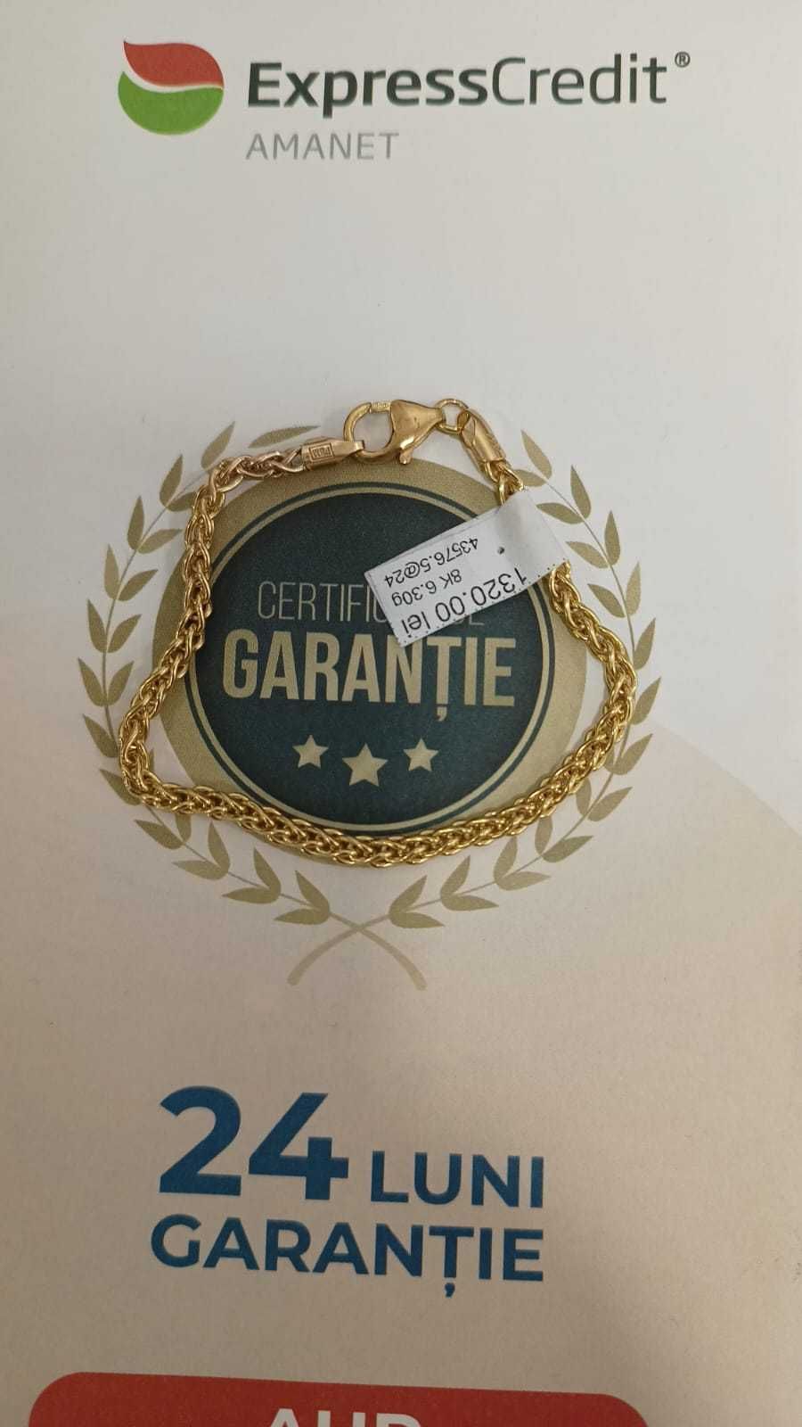 (Ag24) Bratara aur 8K 6.30gr B43576.5 Grantie 2 ani!