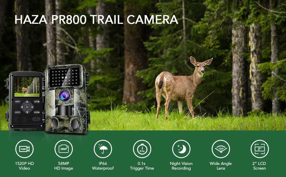 Ловна камера висок клас HAZA PR800 -58MP+ КАРТА SD 32 GB