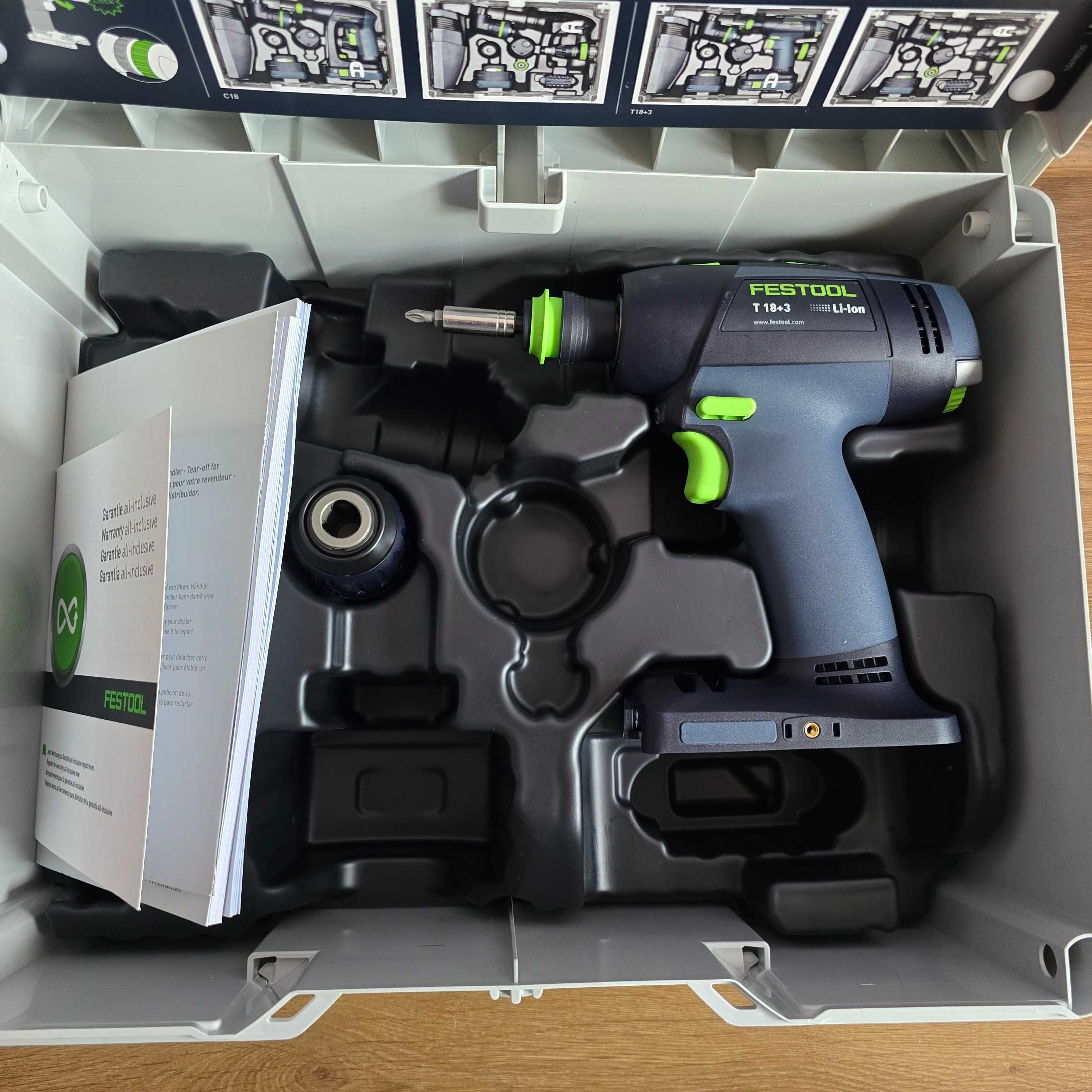 Акумулаторен винтоверт  FESTOOL T18+3 Basic