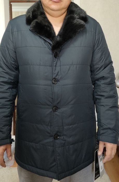Новая,56 р, Куртка с норковым воротником