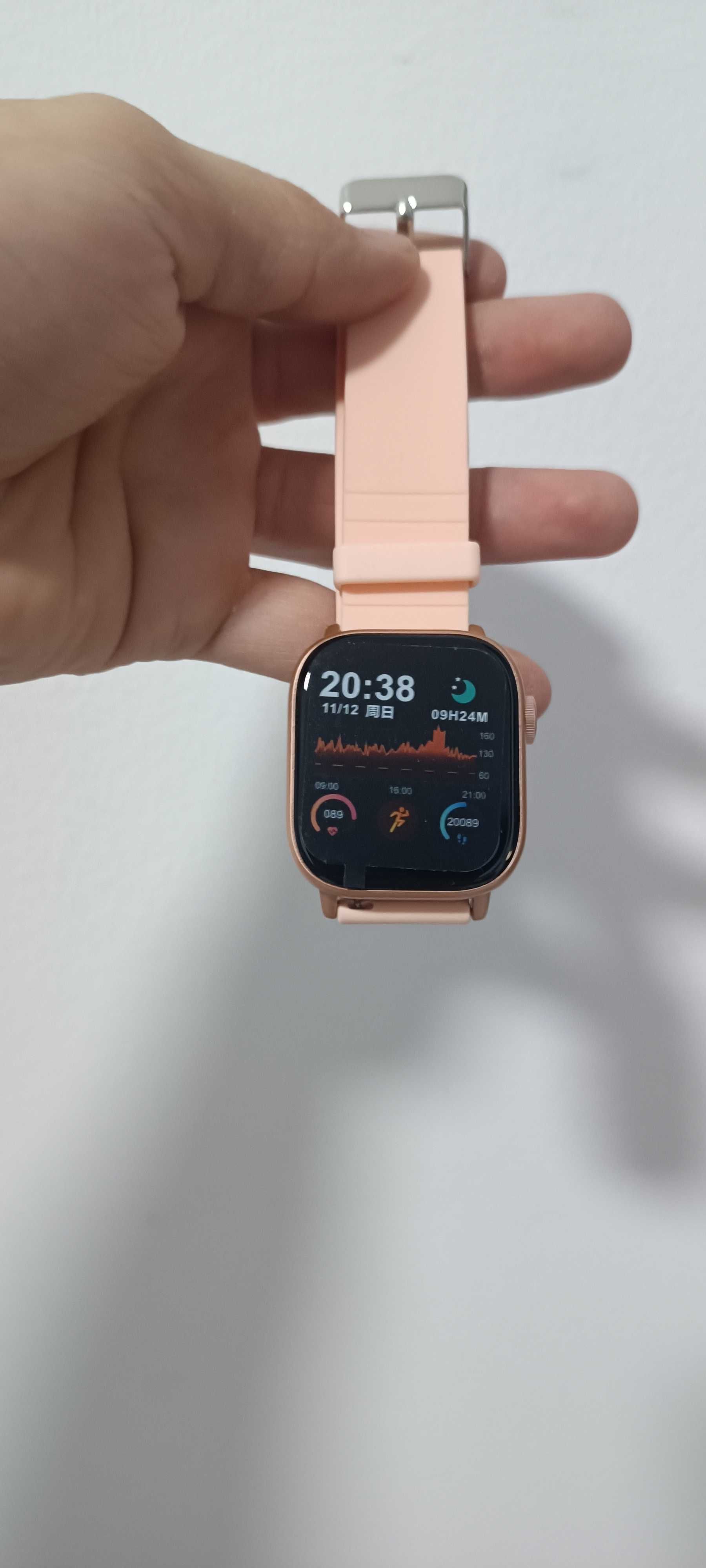 Smartwatch roz/auriu pentru femei