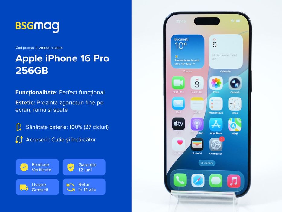 Telefon Apple iPhone 16 Pro 256GB - BSGmag