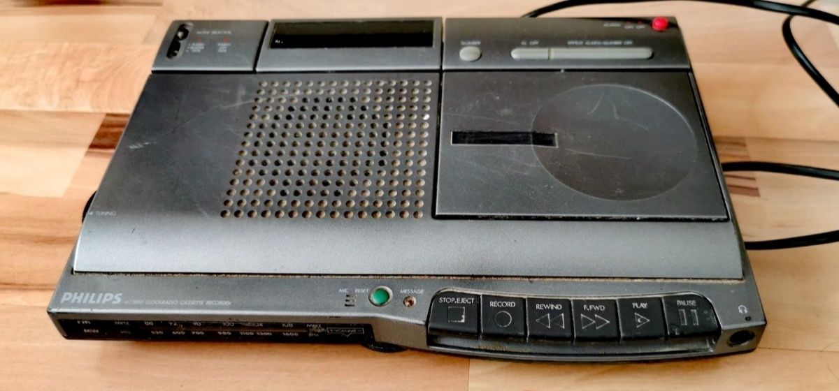 Radio casetofon recorder cu ceas Philips retro vintage colecție anii90