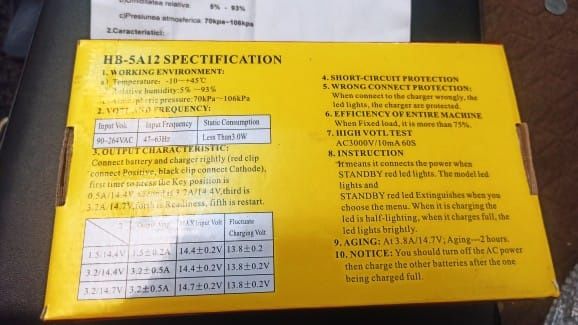 Incarcator baterie acumulator HB-5A12