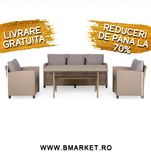 Set mobilier de gradina/terasa cu perne 2 fotolii canapea si masa NOU