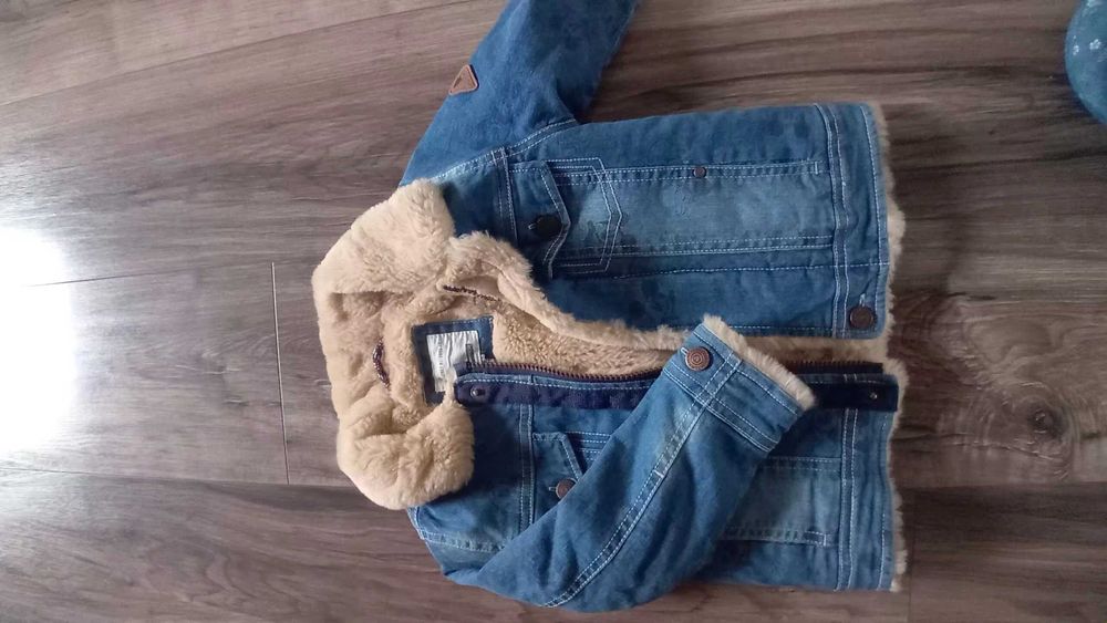 Geaca superba denim, imblanita, pentru copii marimea 98