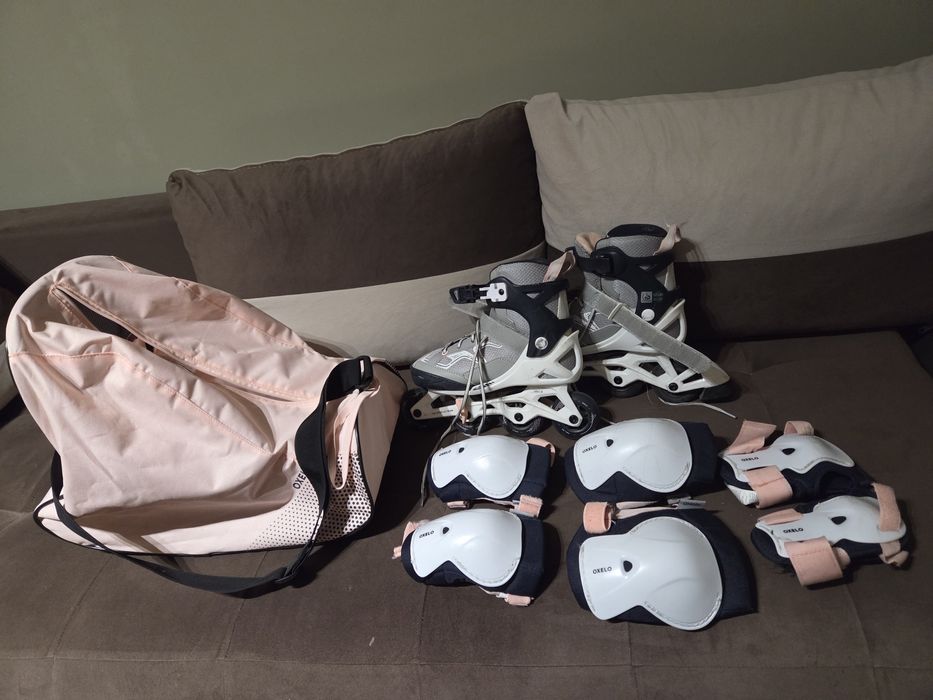 Ролери, наколенки, лакътници и чанта