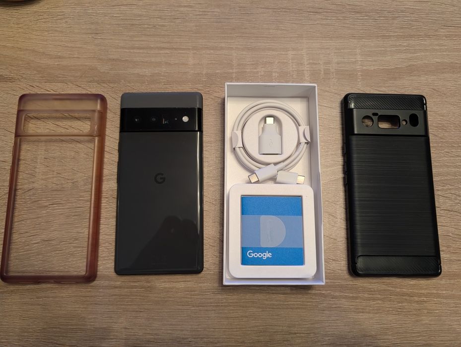 Google Pixel 6 Pro, 5G, 128gb, Stormy Black, 2 huse cadou