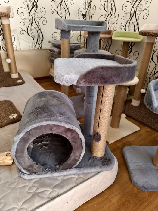 Домик Теди полукруг. Когтеточка кошки. Зоодомики