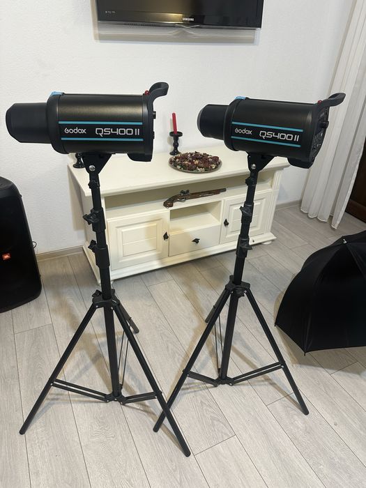 Blit uri studio Godox QS400II x2 stative