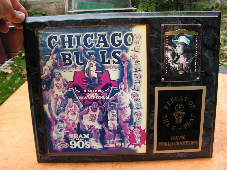 Много рядък,винтидж, колекционерски плакет на NBA- Chicago Bulls