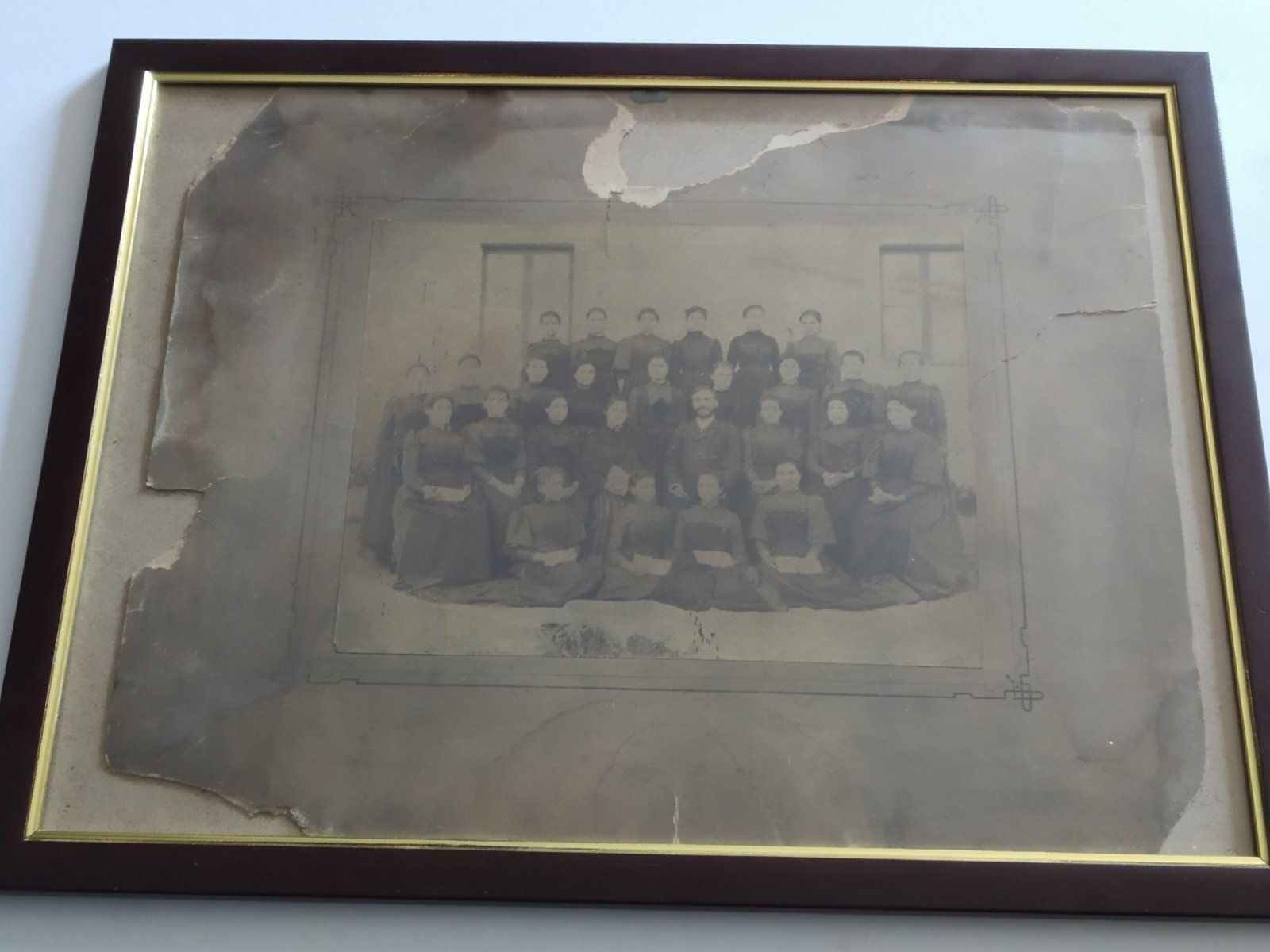 Голяма ретро снимка от 1901г  в рамка със стъкло