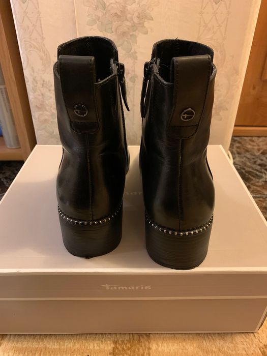 Ghete Tamaris Negre din piele naturală mărimea 37