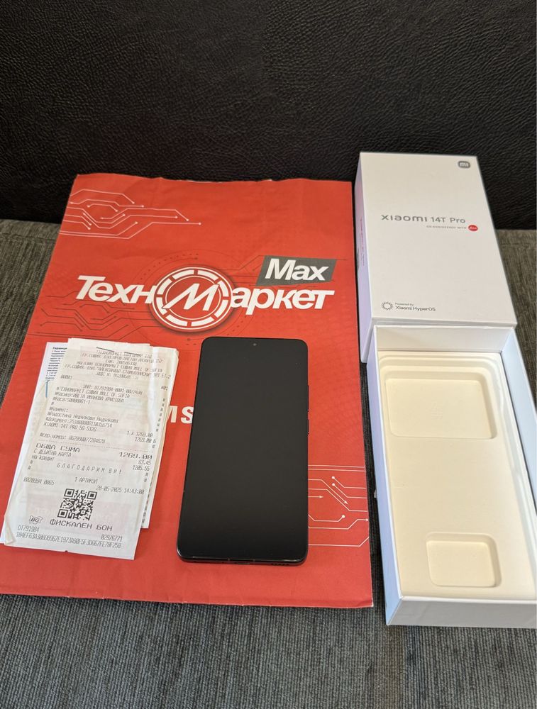 КАТО НОВ 512GB Xiaomi 14T Pro 5G Гаранция Техномаркет до 2027г. Black