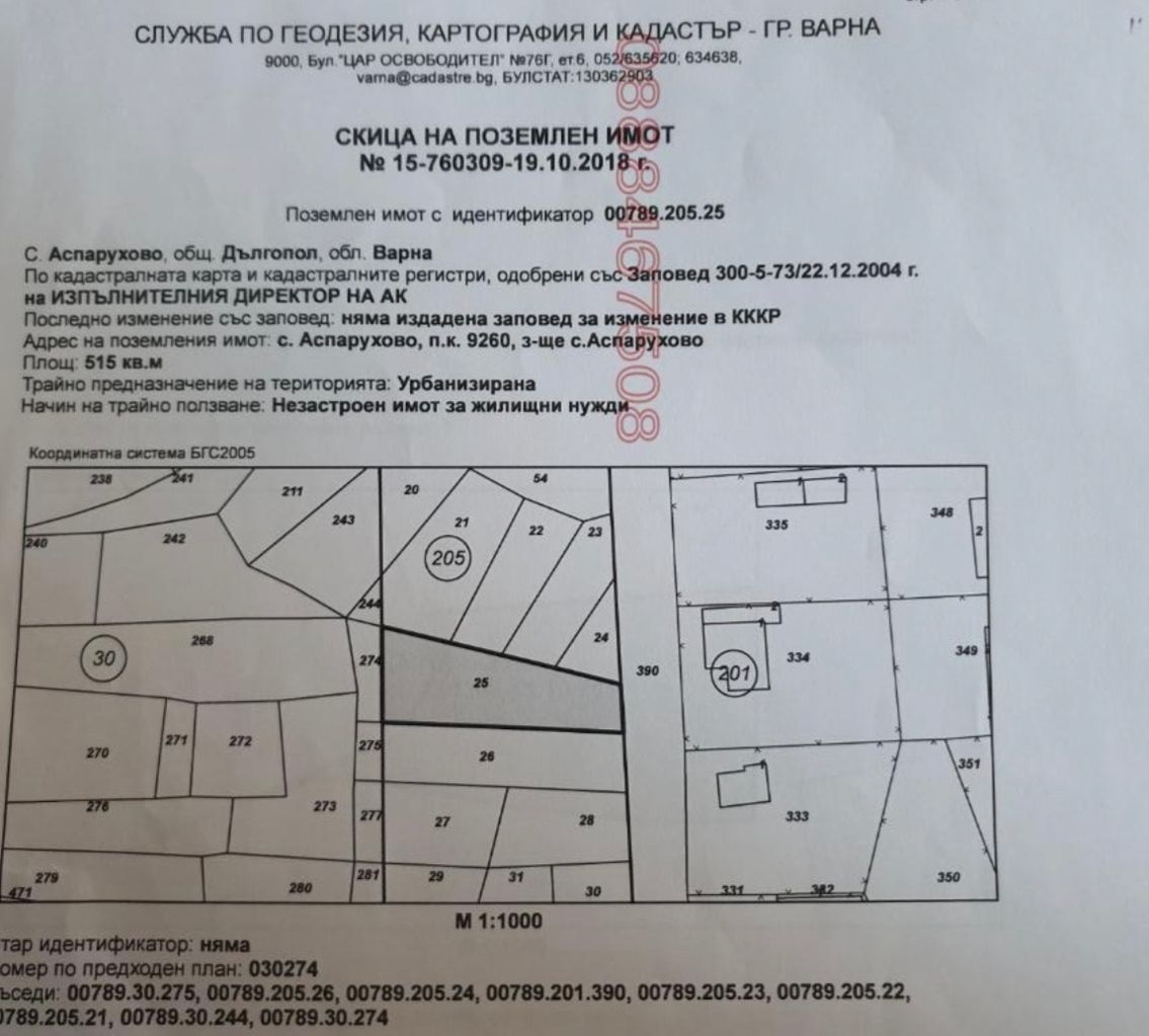 Продава се Парцел в с. Аспарухово, Област Варна - 600 кв.м за 21 €/кв.м - Снимка #1