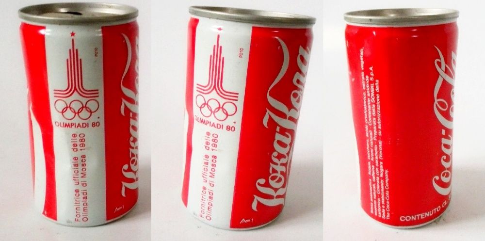Колекционерска бутилка- кен на Кока Кола от Олимпиадата в Москва