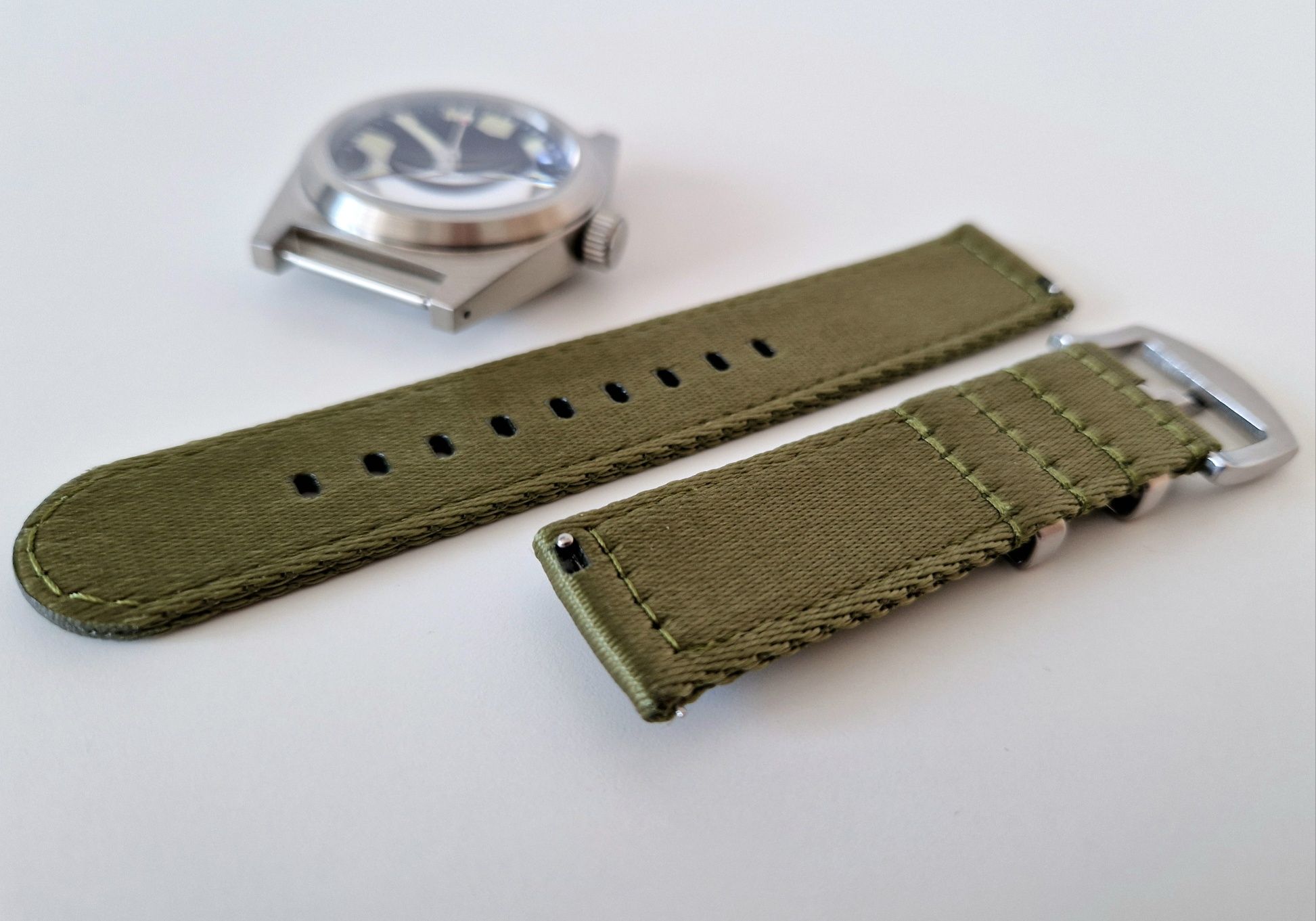 Bratara ceas Nato strap, OD green, nylon, 22mm, nou