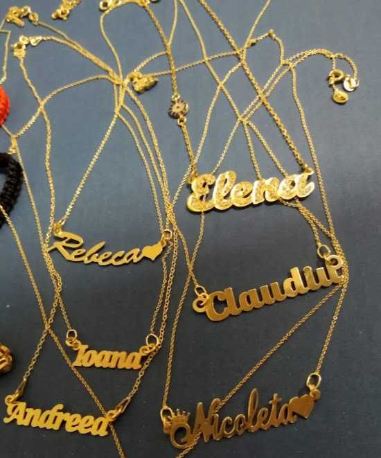 Cauta numele tau aici!-Lantisor argint placat aur nume