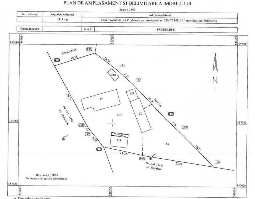 Casă si teren 1114 mp de vânzare în Produlești, Dâmbovița