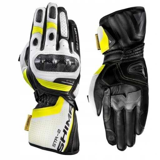 Кожени мото ръкавици SHIMA STR 2.0 FLUO,протектори и вентилация