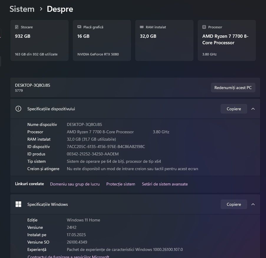 Vand PC Gaming Nvidia GeForce RTX 5080